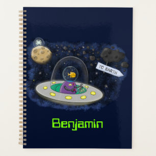 Un joli poisson heureux dans l'espace dessin animé