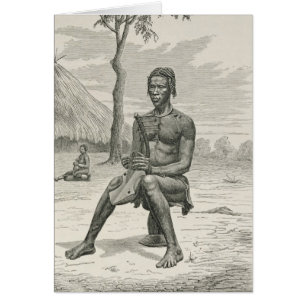 Un joueur d'harpe de l'Azandeh ou du Nyam-Nyams