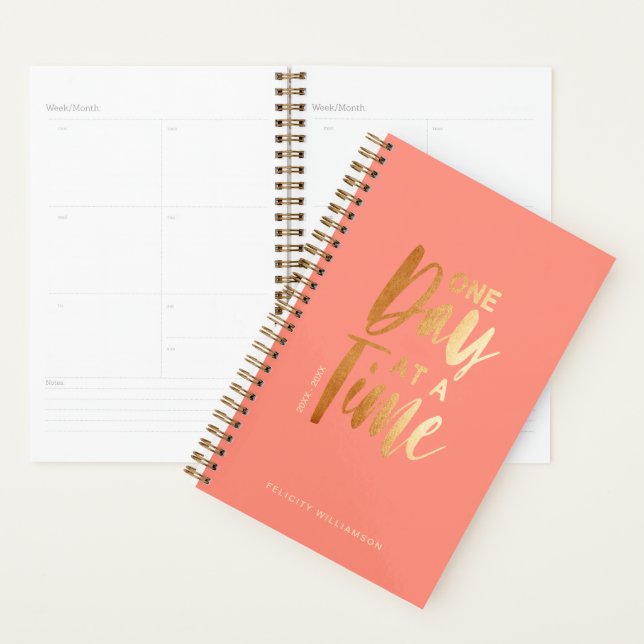 Un jour à la fois | Inspiration or et corail (Devant avec enveloppe)
