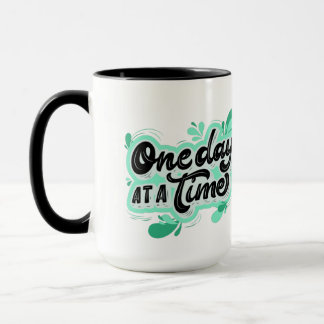Un Jour À La Fois Turquoise Splash 15 oz Mug