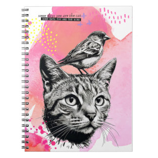 Un jour...- Chat + Oiseau | Journal carnet