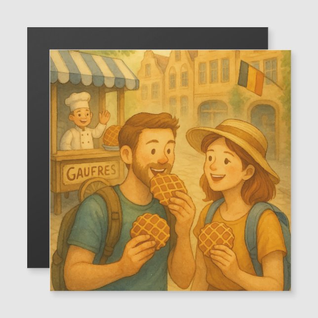 Un jour de bonheur en Belgique Cartes magnétiques (Devant / Derrière)