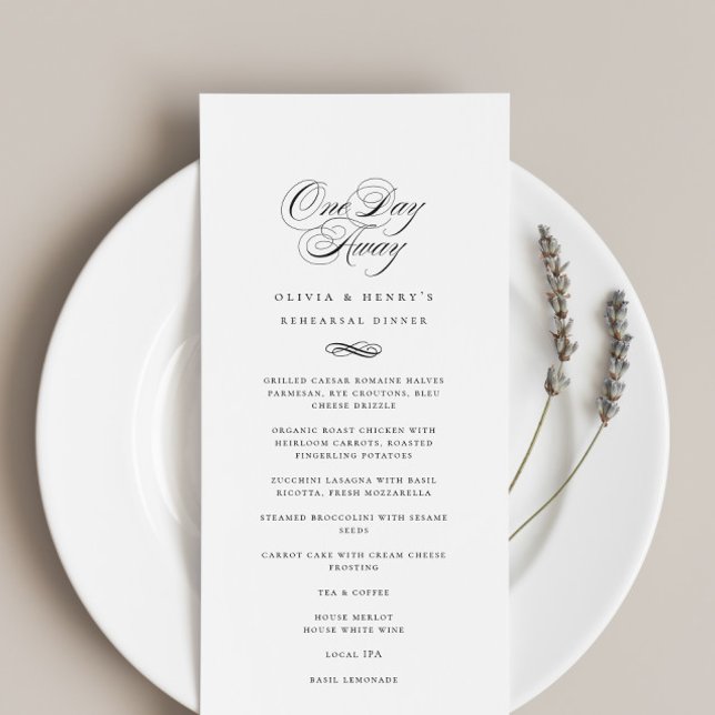 Un Jour De Répétition Diner Élégant Menu (Créateur téléchargé)