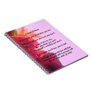 Un journal de carnet de poème d'état d'esprit