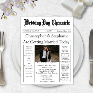 Un journal photo QR Code Programme de mariage blan