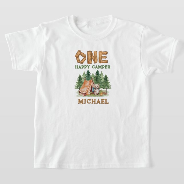 Un joyeux Camper 1er T-shirt anniversaire (Poser)