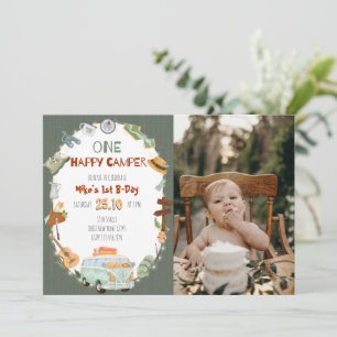 Un Joyeux Camper Anniversaire Carte d'invitation