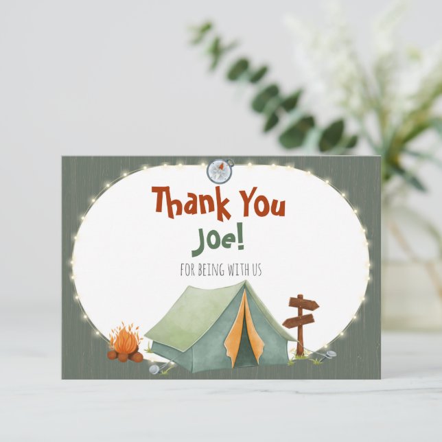 Un joyeux Camper Carte de remerciements d'annivers (Debout devant)