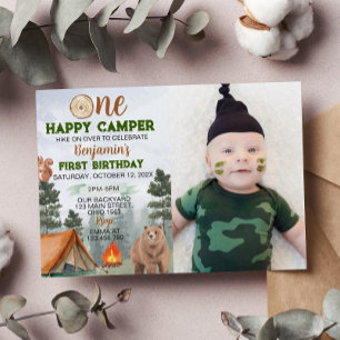 Un Joyeux Camper Invitation Anniversaire
