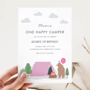 Un Joyeux Camper Invitation Anniversaire