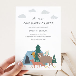 Un Joyeux Camper Invitation Anniversaire