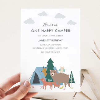 Un Joyeux Camper Invitation Anniversaire