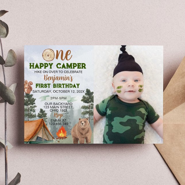 Un Joyeux Camper Invitation Anniversaire (Créateur téléchargé)