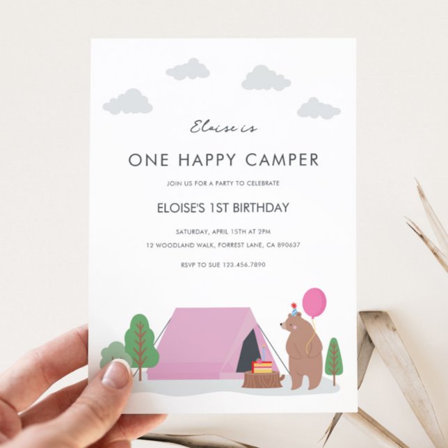 Un Joyeux Camper Invitation Anniversaire (Créateur téléchargé)