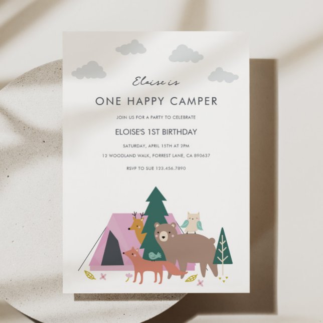 Un Joyeux Camper Invitation Anniversaire (Créateur téléchargé)