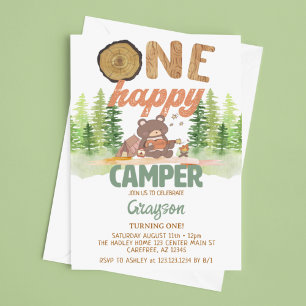 Un Joyeux Camper Invitation Anniversaire