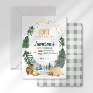 Un Joyeux Camper Invitation d'anniversaire