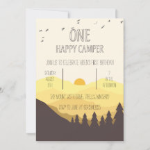 UN Joyeux Camper Première Invitation d'anniversair