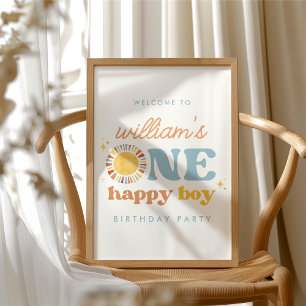Un joyeux garçon Sun 1er anniversaire Affiche de b