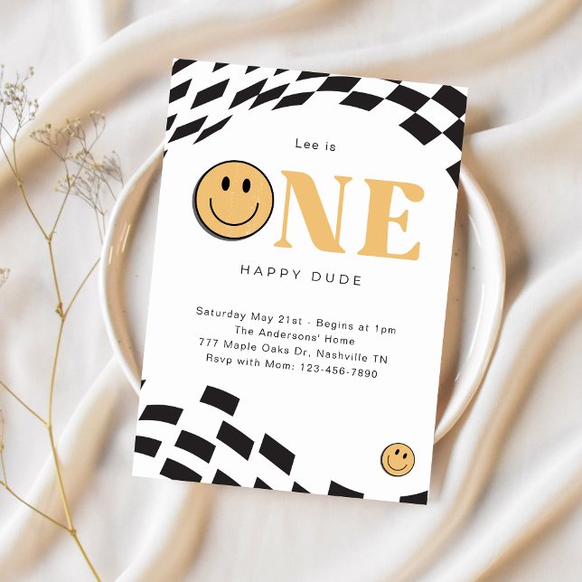 Un joyeux mec 1er anniversaire Invitation (Créateur téléchargé)