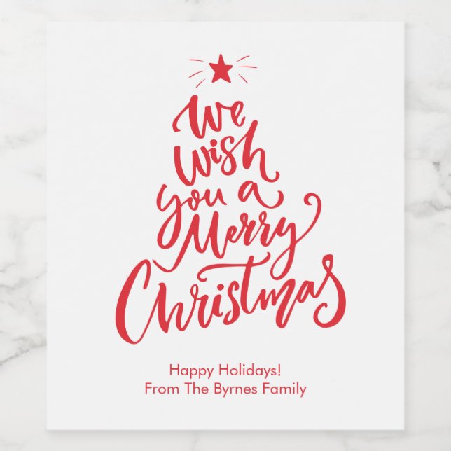 Un joyeux Noël Étiquettes de vin personnalisés (Étiquettes simples)