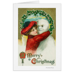 Un Joyeux Noël étreignant la scène de bonhomme 