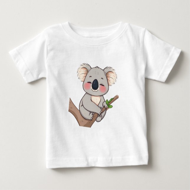 Un Koala accroché à un T-shirt à branche d'arbre (Devant)