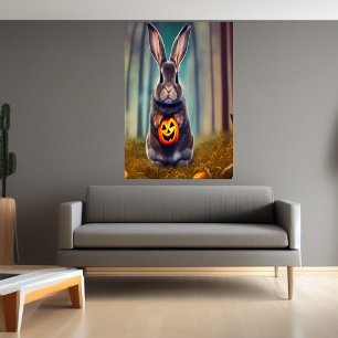 Un lapin dans la forêt AI Art Poster