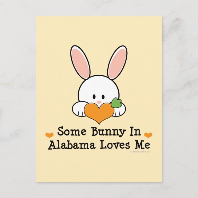 Un Lapin En Alabama M'Aime Carte Postale (Devant)