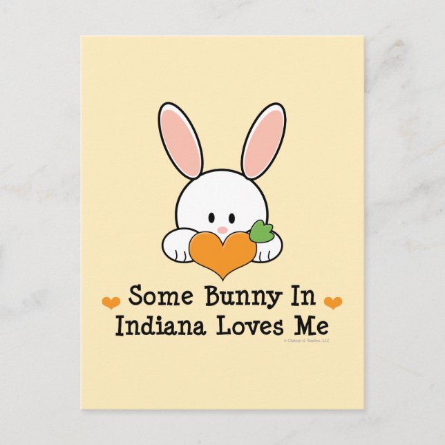 Un Lapin En Indiana M'Aime Carte Postale (Devant)