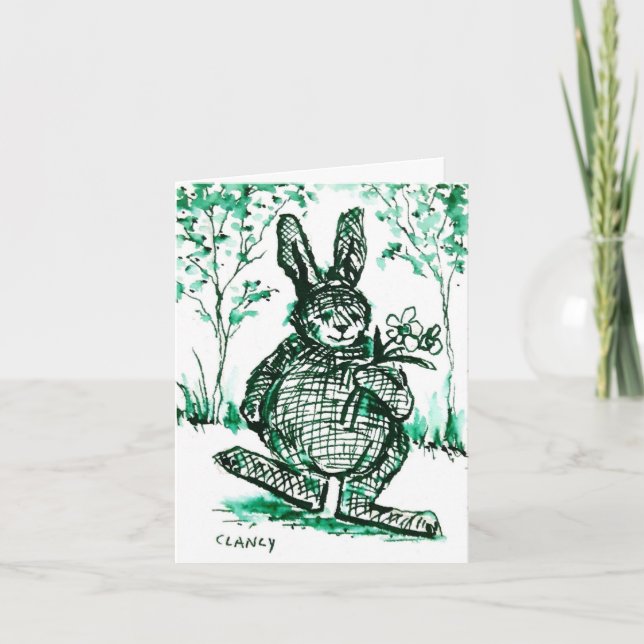Un lapin est ravi de vous connaître carte (Devant)