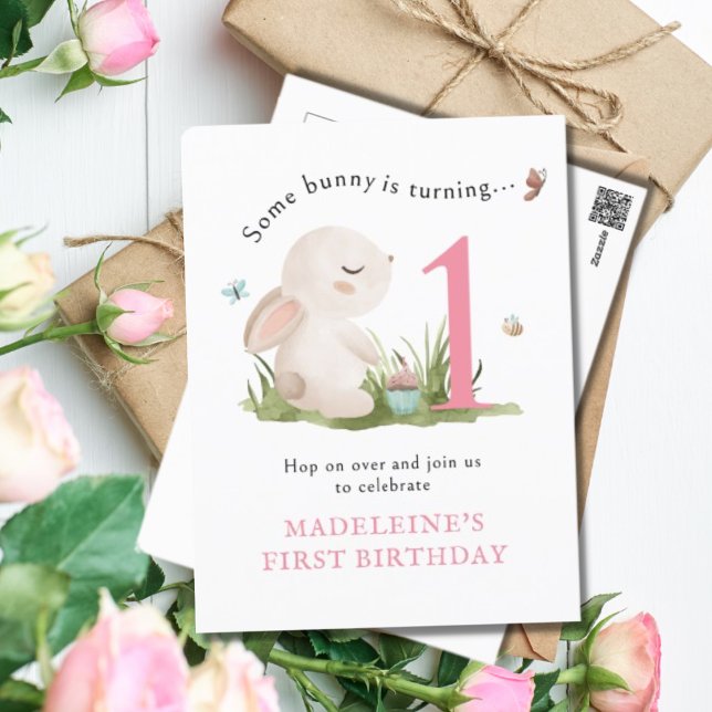Un lapin est une invitation pour un 1er anniversai (Créateur téléchargé)