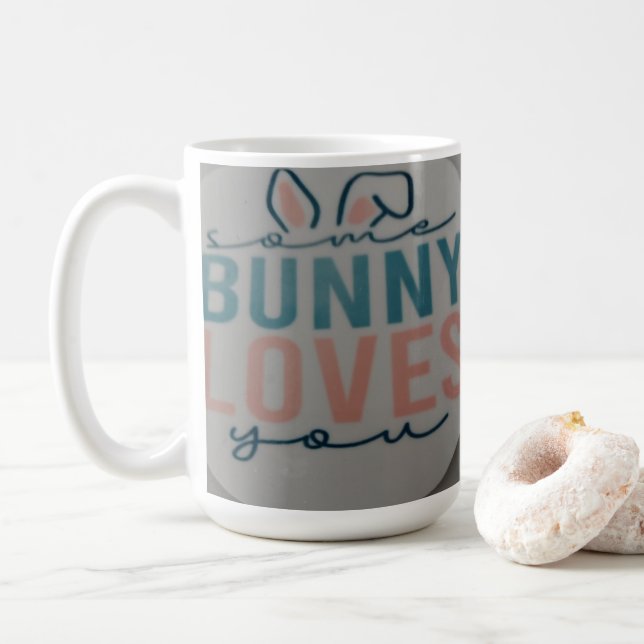 un lapin t'aime mug de Pâques (Avec donut)