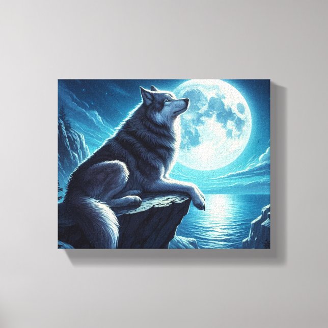Un Loup Dans La Nuit, Toile Étendue (Recto)