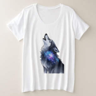 Un loup hurle à une galaxie étoilée