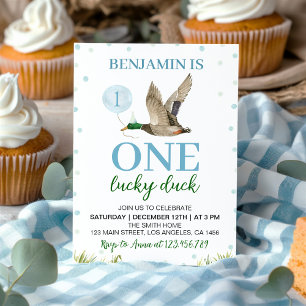 Un Lucky Duck Boy Invitation Anniversaire