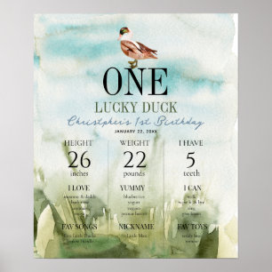 Un Lucky Duck Field 1er Anniversaire Poster de jal
