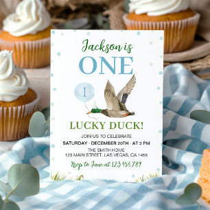 Un Lucky Mallard Duck Boy 1er Invitation anniversa