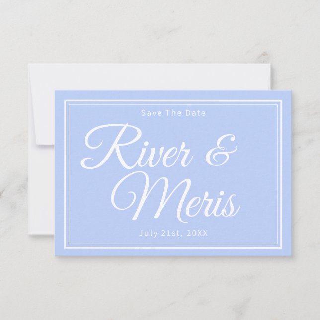 Un Mariage Bleu Enregistrer La Carte Date (Devant)