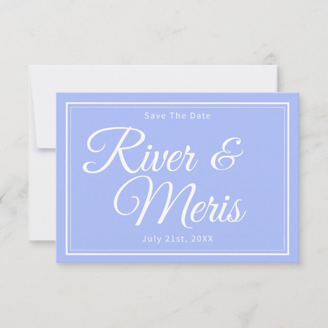 Un Mariage Bleu Enregistrer La Carte Date (Devant)
