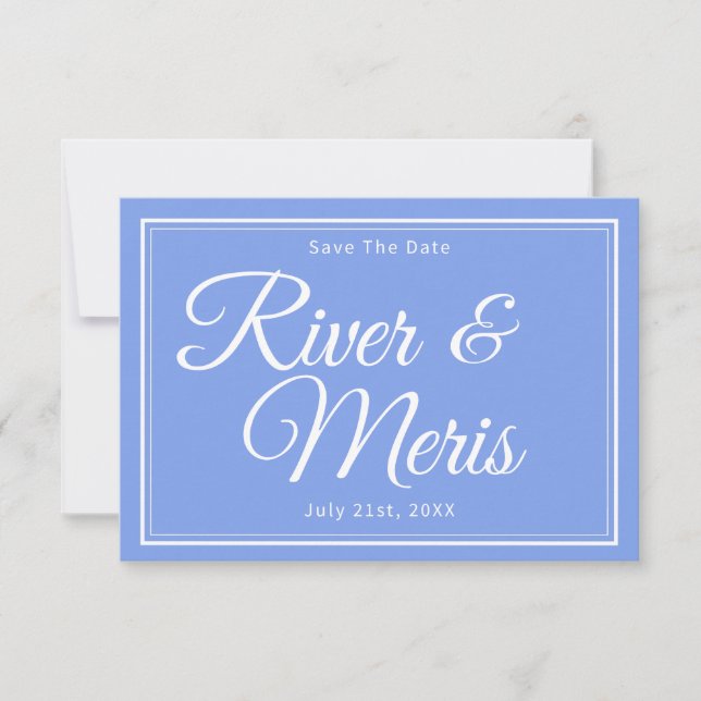 Un Mariage Bleu Enregistrer La Carte Date (Devant)