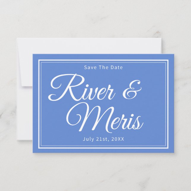 Un Mariage Bleu Enregistrer La Carte Date (Devant)