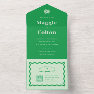 Un Mariage de marguerite tout en une invitation