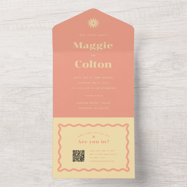 Un Mariage de marguerite tout en une invitation (À l'intérieur)