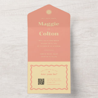 Un Mariage de marguerite tout en une invitation