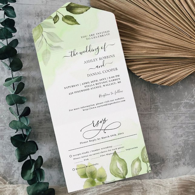 Un Mariage De Script Minimal Tout En Une Invitation (Créateur téléchargé)