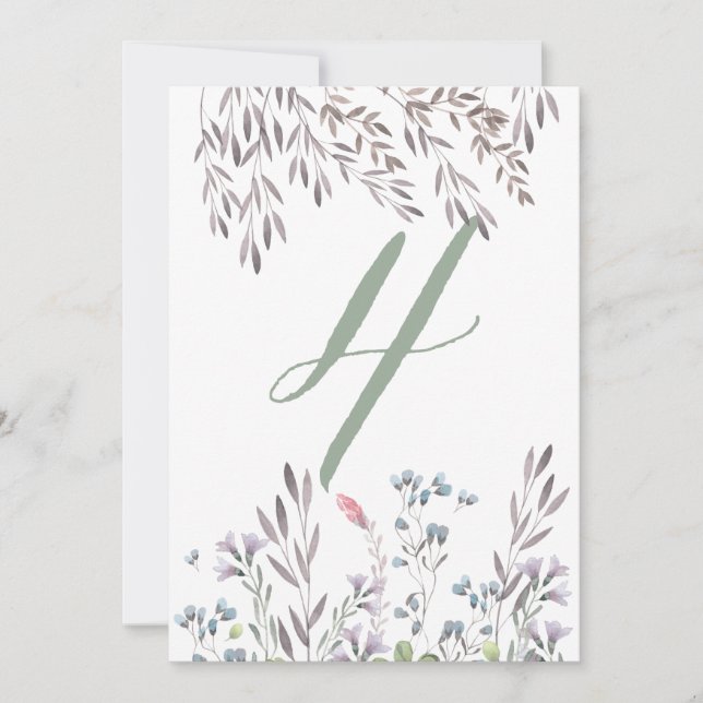 Un Mariage Fleur sauvage Tableau N° 4 Carte à doub (Devant)