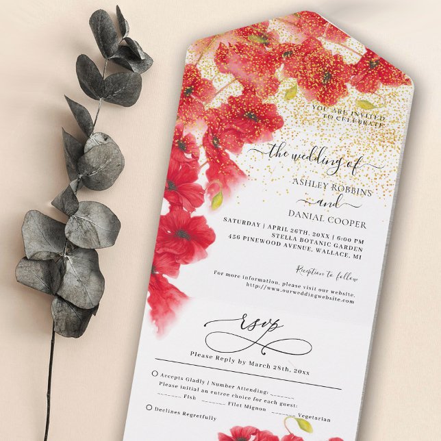 Un Mariage Floral Tout en une invitation (Créateur téléchargé)