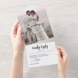 Un Mariage photo moderne tout en une invitation
