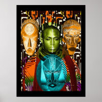 Un masque de bravoure : Poster du guerrier africai